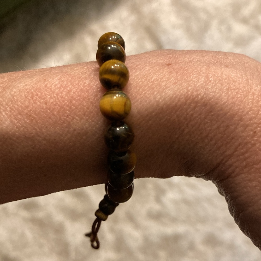 Tigers Eye Adjustable Bracelet Nature Inspired Bohemian Strength Protection - Picture 2 of 6